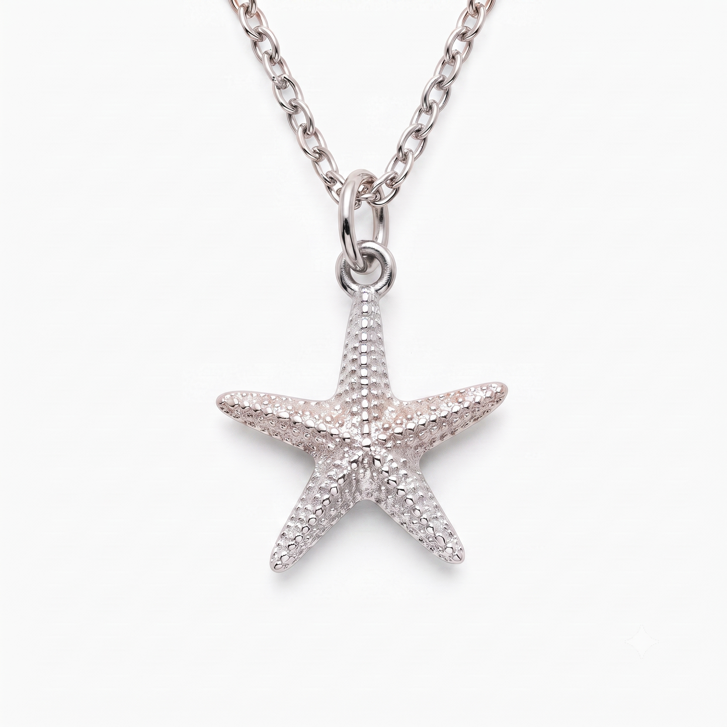 14k Gold Gold Starfish Beach Charm Necklace