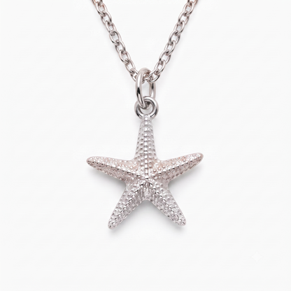 14k Gold Gold Starfish Beach Charm Necklace