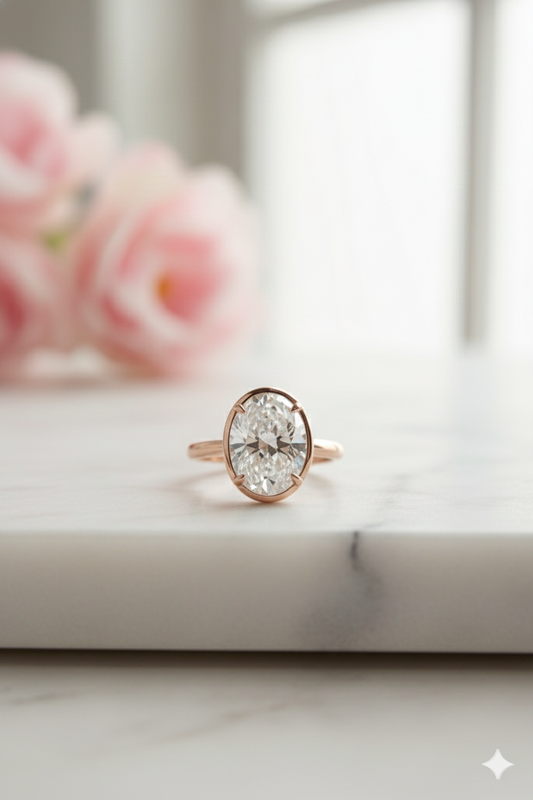 1.50CT Oval Cut Moissanite Engagement Ring