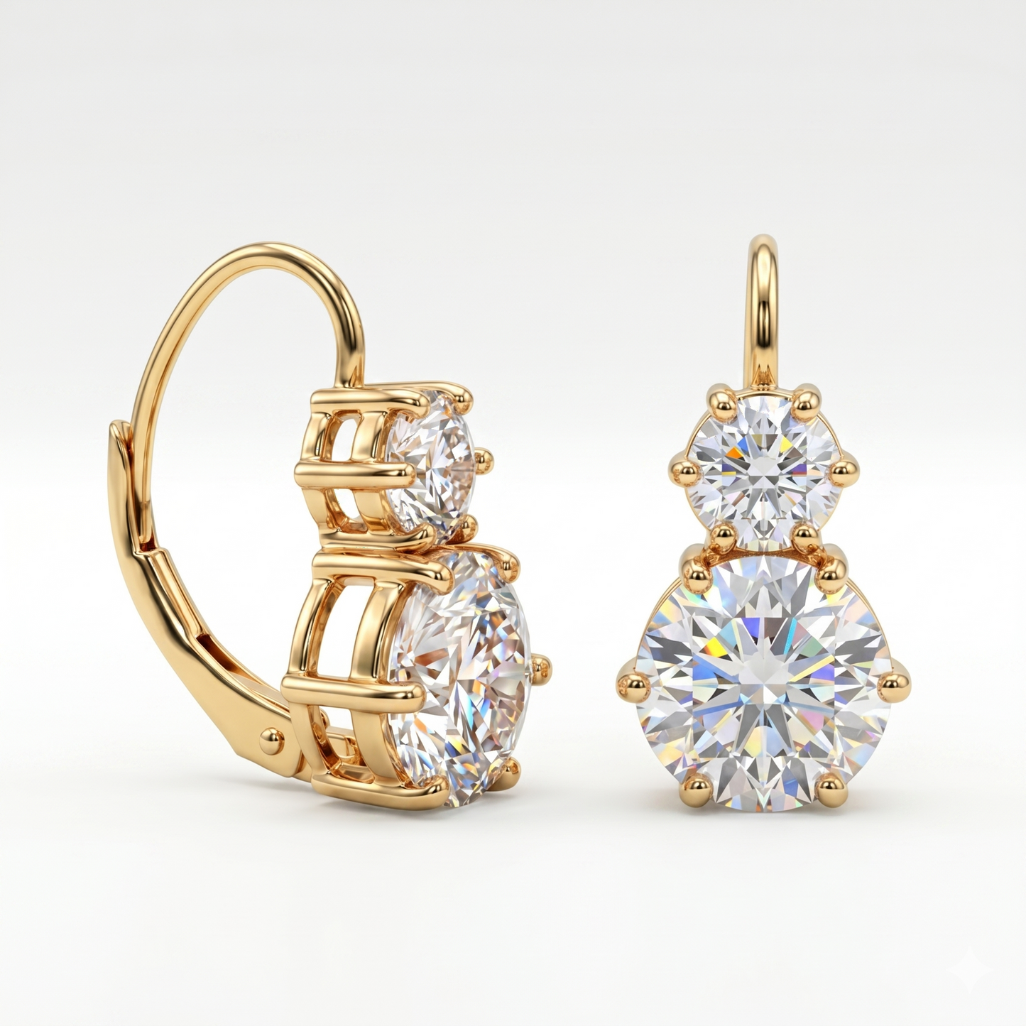 8.00ct Round Lab Grown Diamond Drop Dangle Earrings
