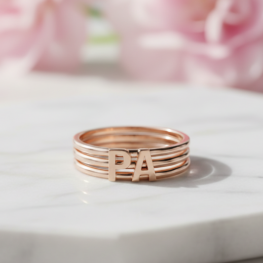 Custom Letter Ring – Solid Gold Initial Personalized Ring