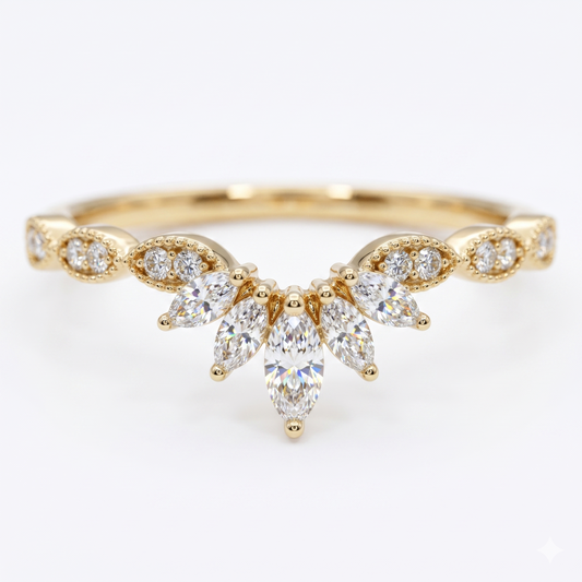 0.260ct Marquise Cut Diamond Natural Diamond Wedding Band