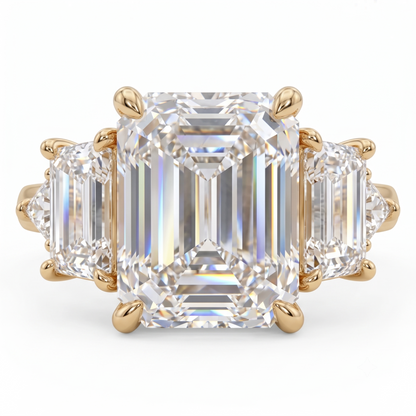 1.00ctw Three Stone Emerald Cut Lab-GrownEngagement Ring