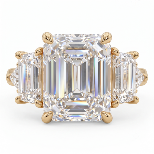 1.00ctw Three Stone Emerald Cut Lab-GrownEngagement Ring