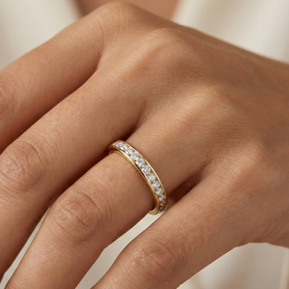 0.180Ct Lab-Grown Wedding Band Channel Set Diamond Ring