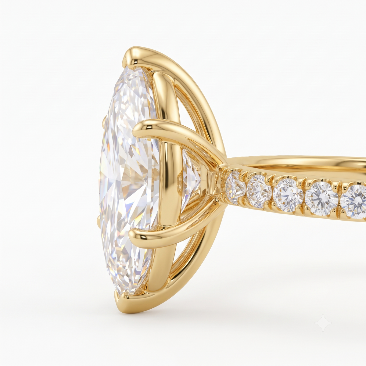 1.00ct Marquise Cut Lab Grown Diamond Unique Engagement Ring