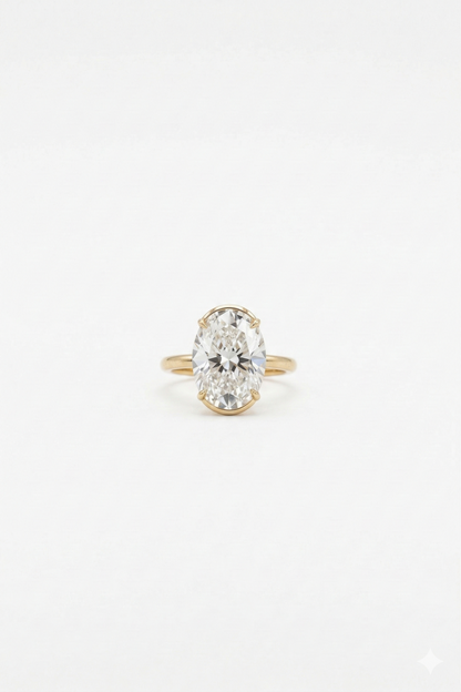 1.50CT Oval Cut Lab-Grown Engagement Ring – 14K Gold Solitaire Ring
