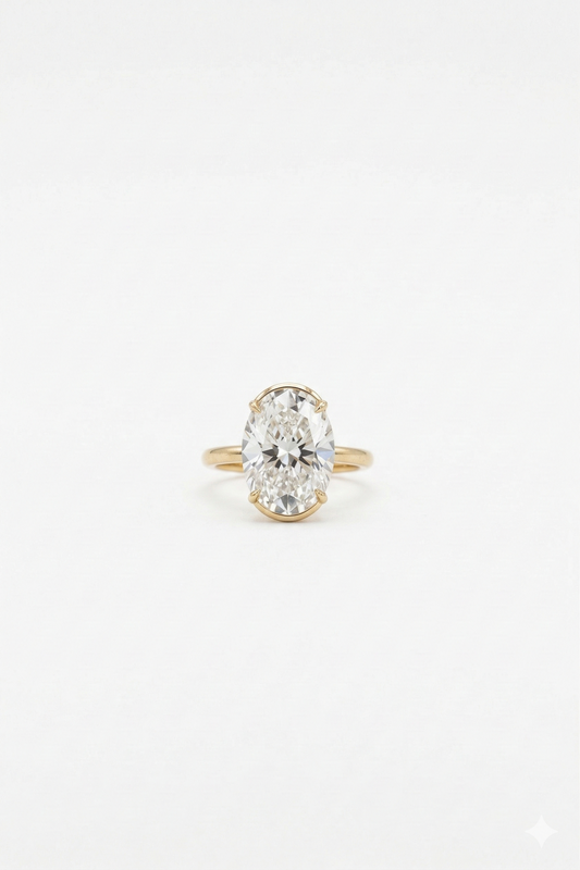 1.50CT Oval Cut Moissanite Engagement Ring – 14K Gold Solitaire Ring