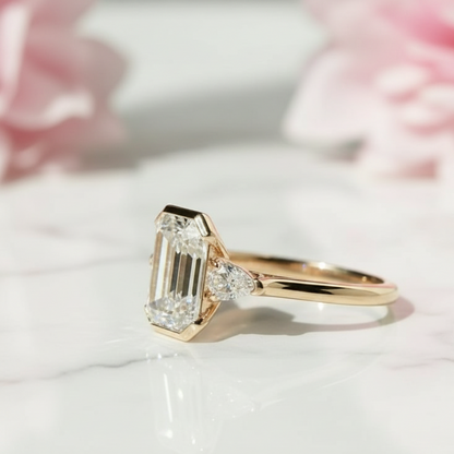 women's emerald cut engagement rings
