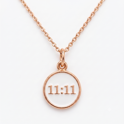 11:11 Angel Number Pendant Necklace, Manifestation Necklace 14K Gold