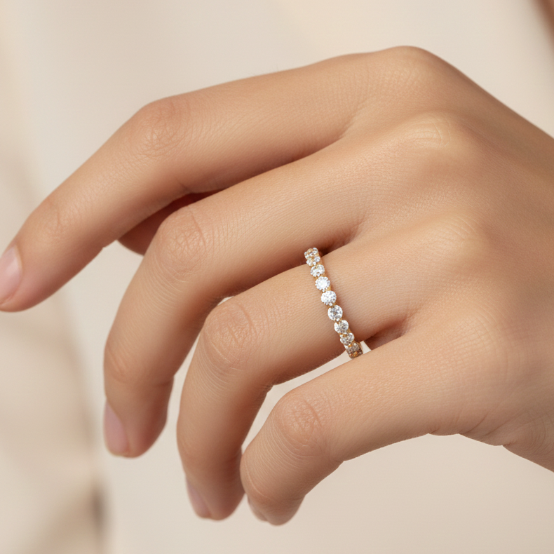 0.390 Ct Lab Grown Diamond Bubble Wedding Band