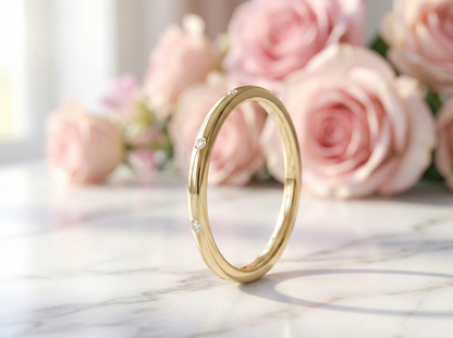 0.020Ct Ultra Thin Gold Wedding Band