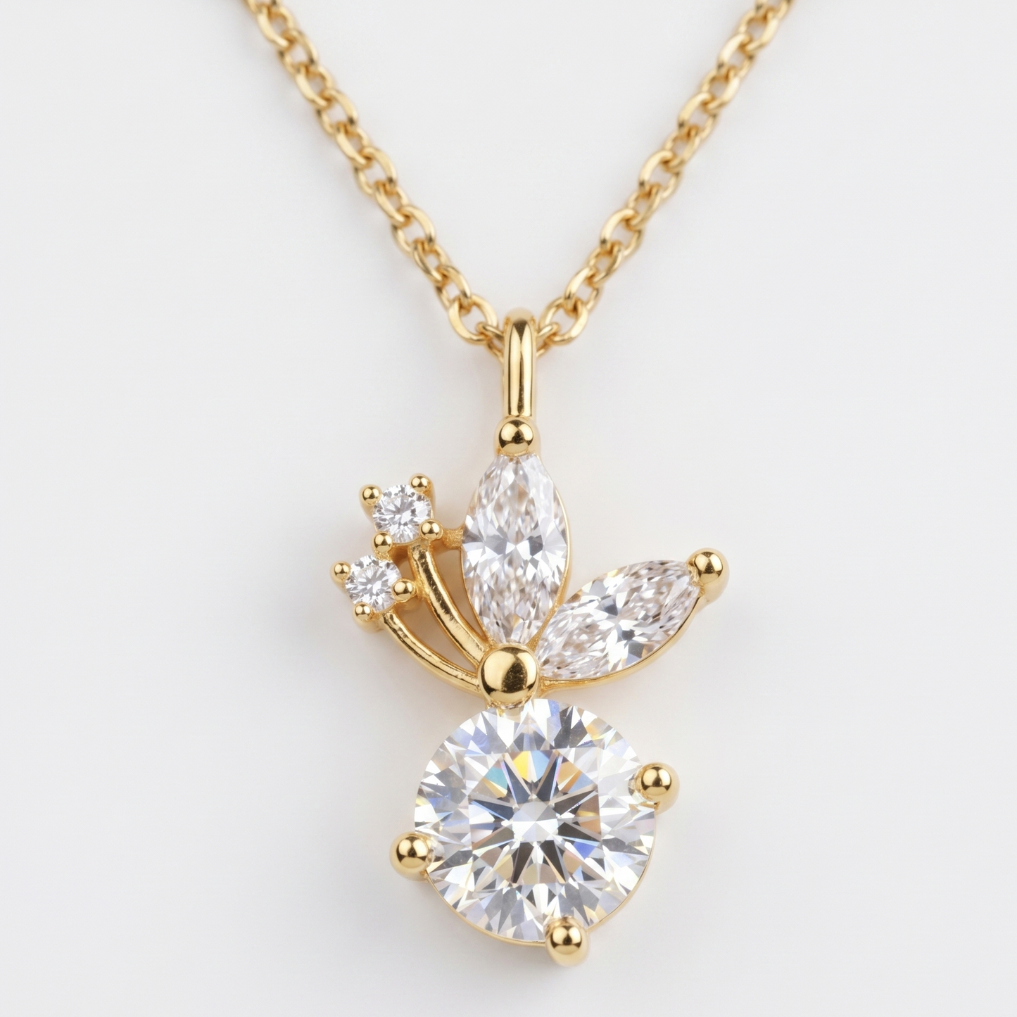 Diamond Cluster Necklace For Love