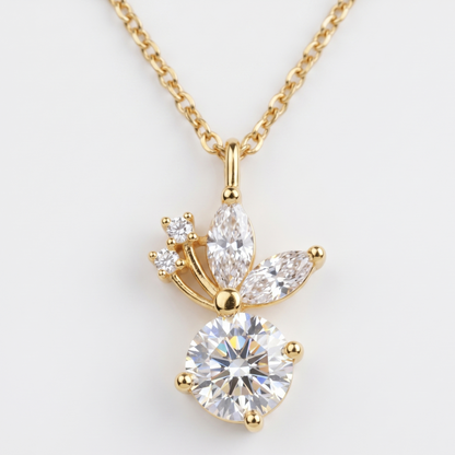 Diamond Cluster Necklace For Love