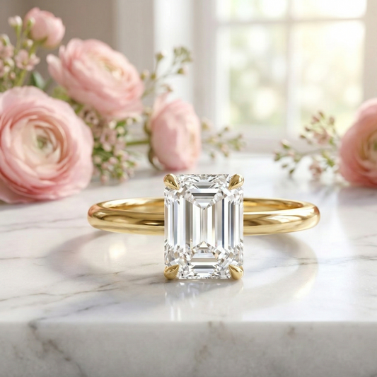 2.00CT Emerald Cut Lab Grown Diamond Engagement Ring