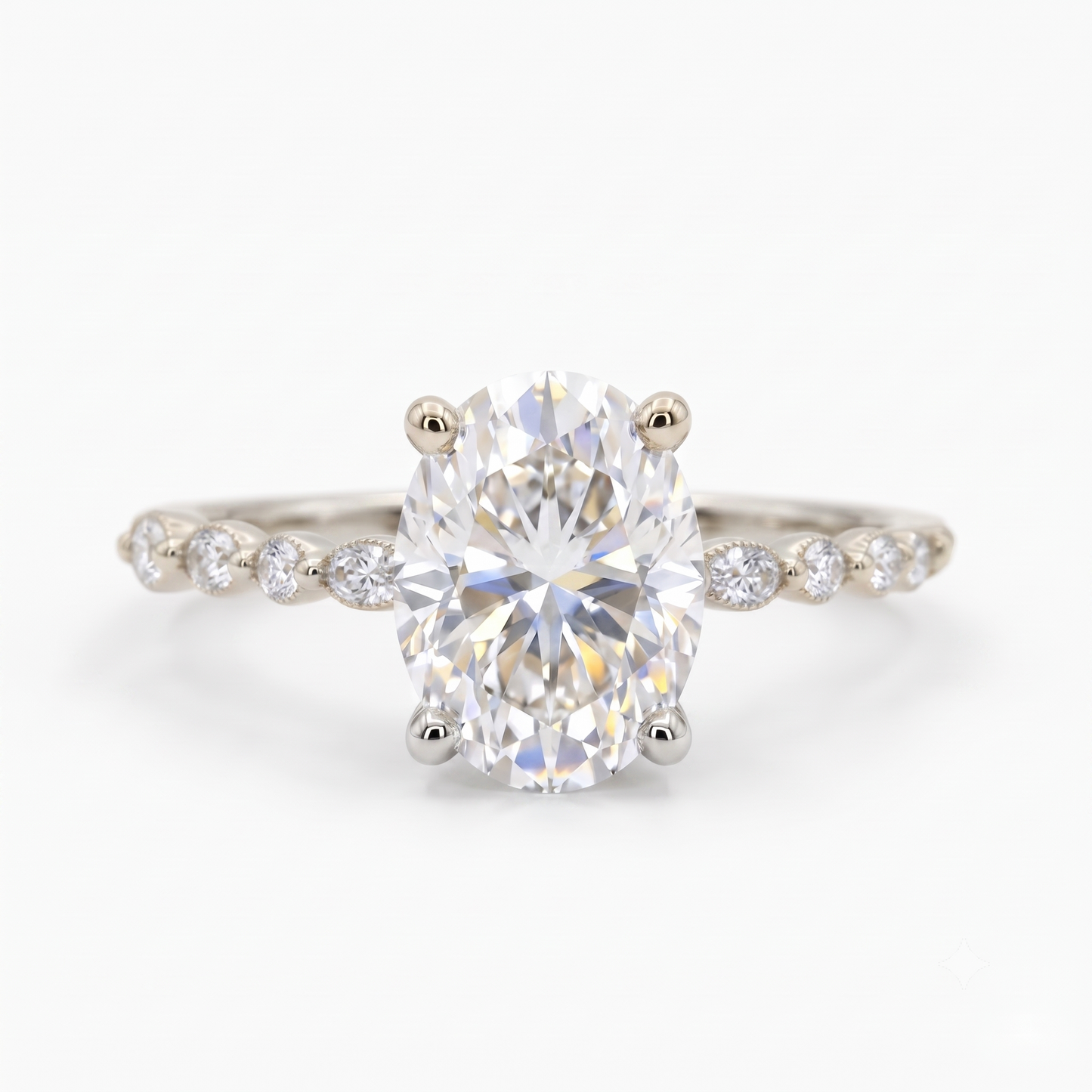 1.50 CT Oval Lab Grown Diamond Engagement Ring
