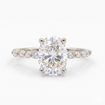 1.50 CT Oval Lab Grown Diamond Engagement Ring