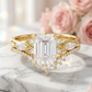gold emerald cut engagement ring​

