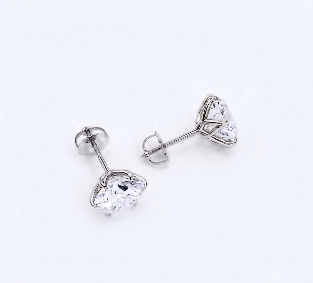 3.00 ct Lab Diamond Lotus Stud Earrings