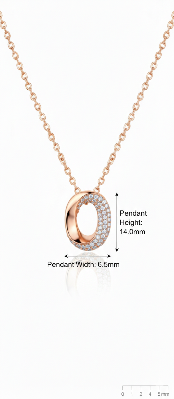 0.25 Ct Lab Grown Diamond Circle Initial O Necklace