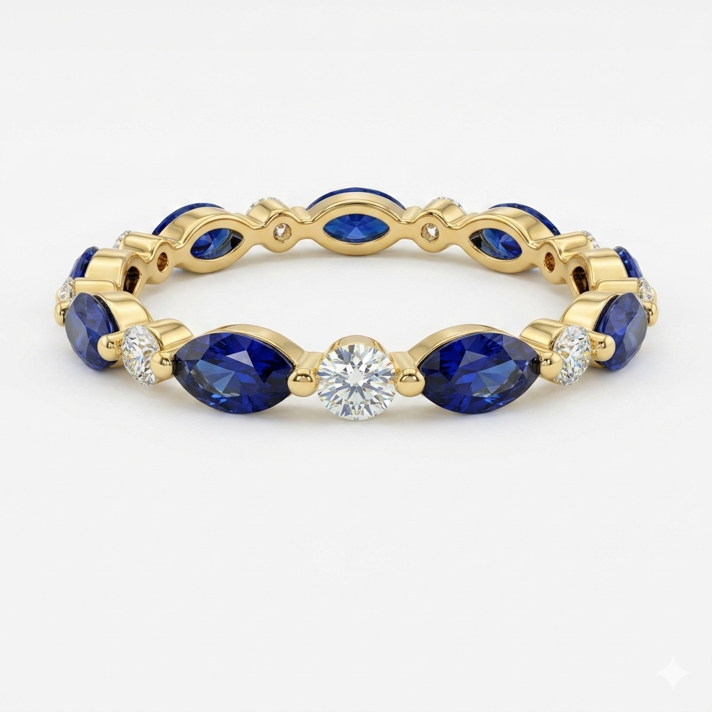 1.05ct Full eternity Sapphire wedding band