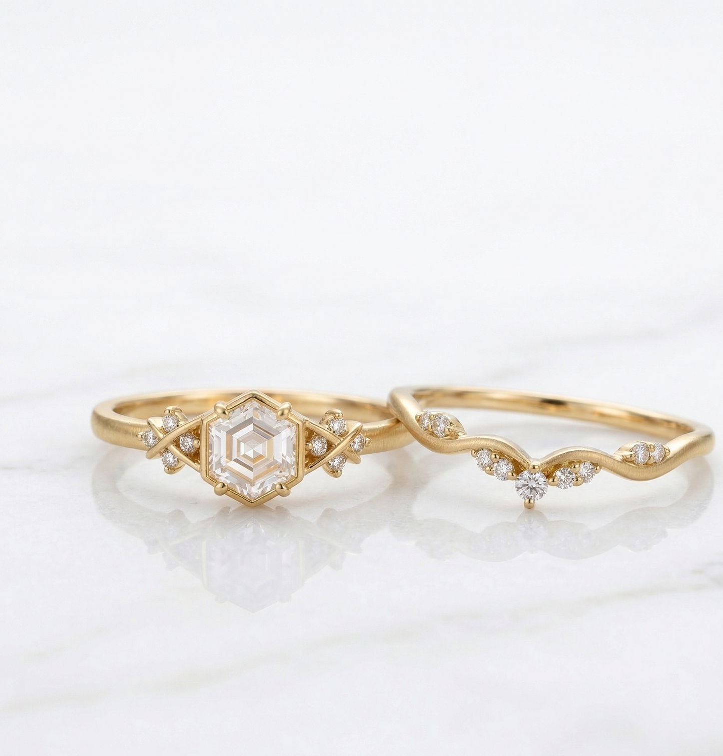hexagon shaped wedding ring
