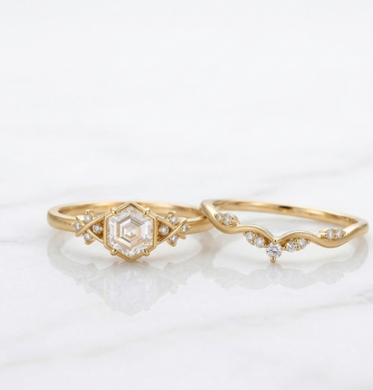 hexagon shaped wedding ring