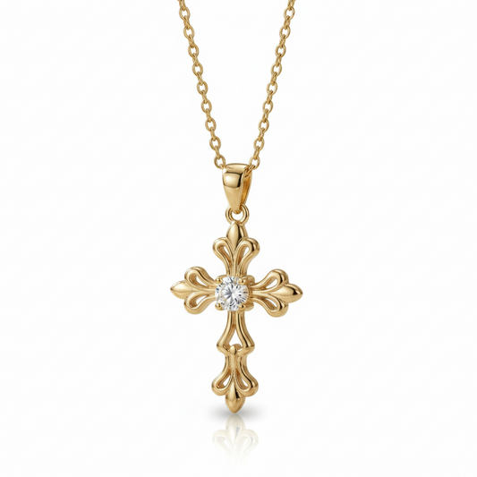 0.600ct Moissanite Cross Necklace