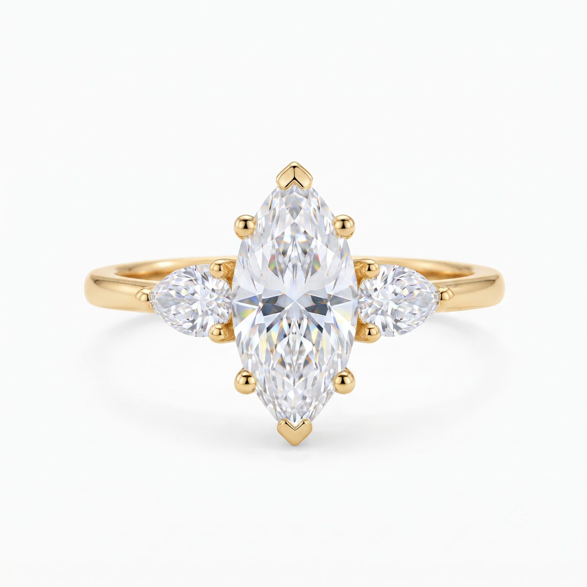 1.300 ct Vintage Marquise Lab Grown Diamond Engagement Ring