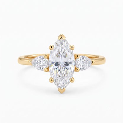 1.300 ct Vintage Marquise Lab Grown Diamond Engagement Ring