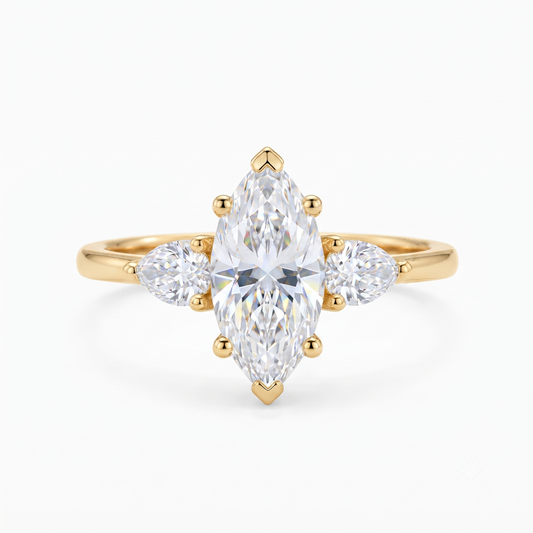 1.300 ct Vintage Marquise Lab Grown Diamond Engagement Ring