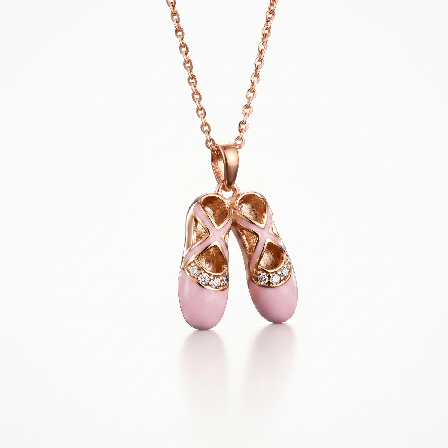 0.10ct Ballet Shoes Lab Grown Diamond Pendant Necklace