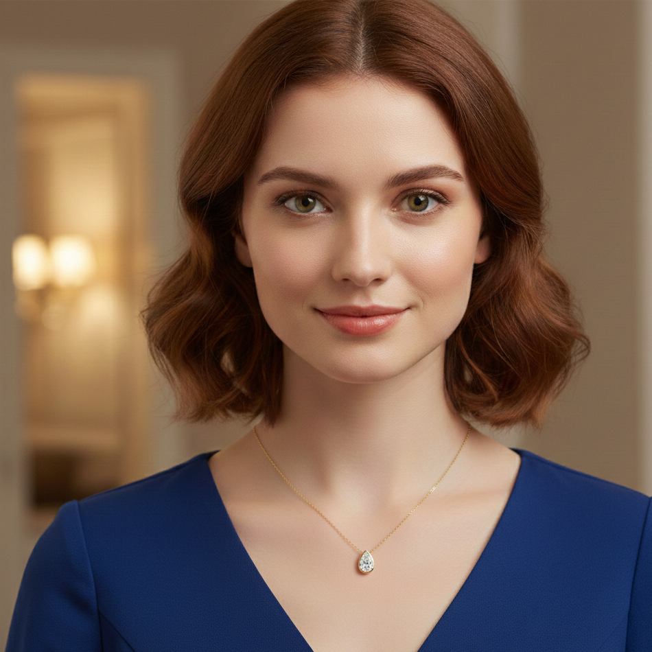 0.500ct Pear Lab-Grown Solitaire Necklace