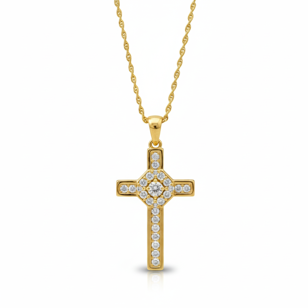 1.200ct Lab-Grown Cross Necklace