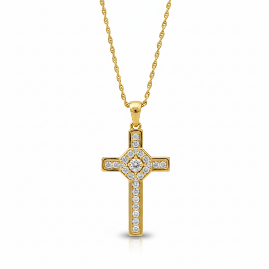 1.200ct Moissanite Cross Necklace