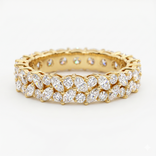 Marquise cut Diamond stacking matching Band
