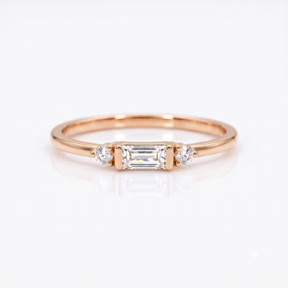 0.200 ct Baguette Cut Lab Grown Diamond Wedding Band