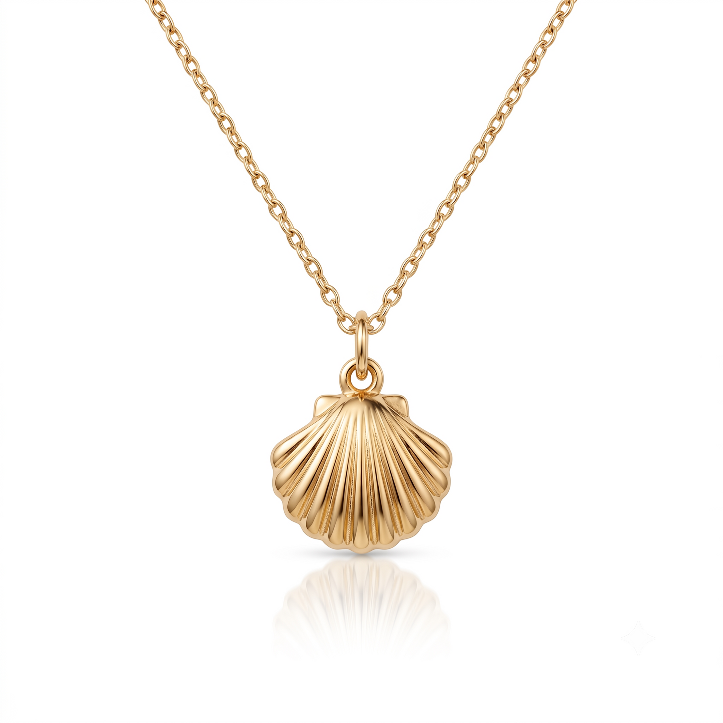 Seashell Pendant Necklace, 14K Gold Shell Necklace