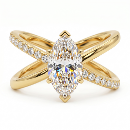 3.00ct Marquise cut Lab-Grown engagement ring