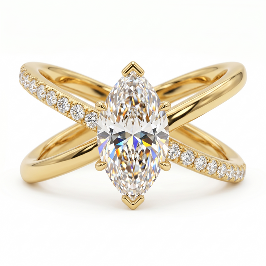 3.00ct Marquise cut Lab-Grown engagement ring