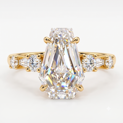 2ct Lab-Grown Coffin Diamond Ring for Unique Brides