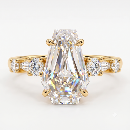 2ct Lab-Grown Coffin Diamond Ring for Unique Brides