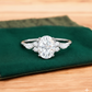 1.50ct Oval Cut Lab Grown Diamond Engagement Ring, Cluster Bridal Ring