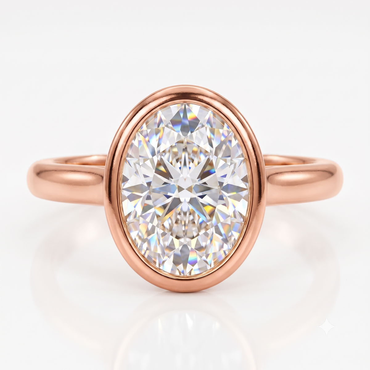 1.25 Ct Oval-Cut Lab Diamond Ring – Rose Gold Solitaire Elegance