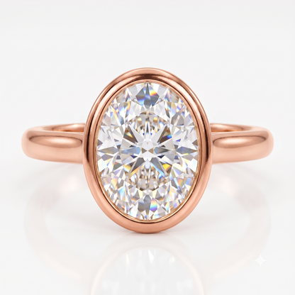 1.25 Ct Oval-Cut Lab Diamond Ring – Rose Gold Solitaire Elegance