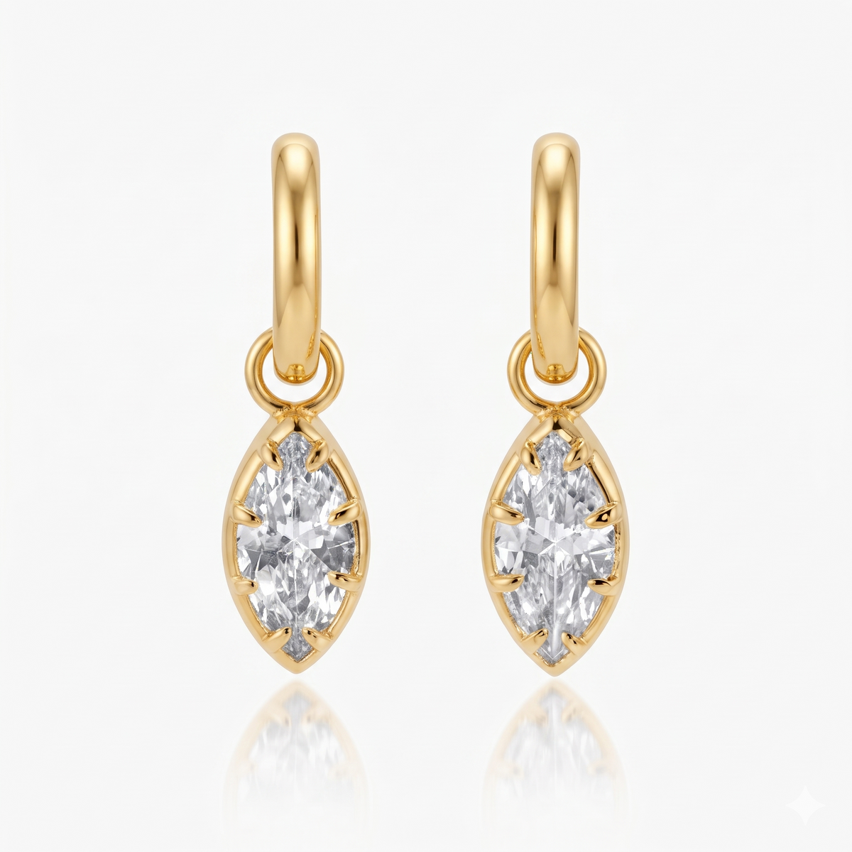 marquise diamond hoop earrings