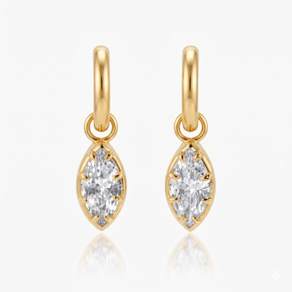 marquise diamond hoop earrings