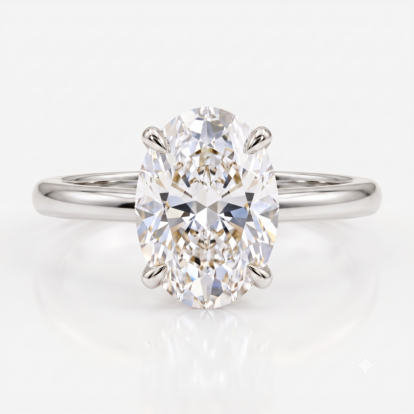 1.00ct Oval Cut Lab Grown Diamond Solitaire Minimalist Engagement Ring