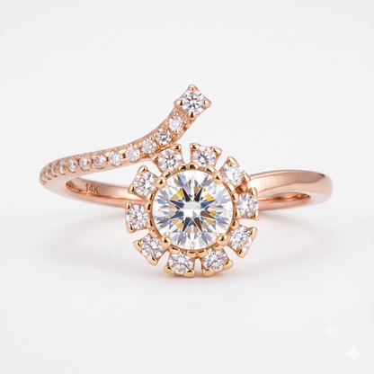 1.50CT Round Cut Lab-Grown Halo Engagement Ring