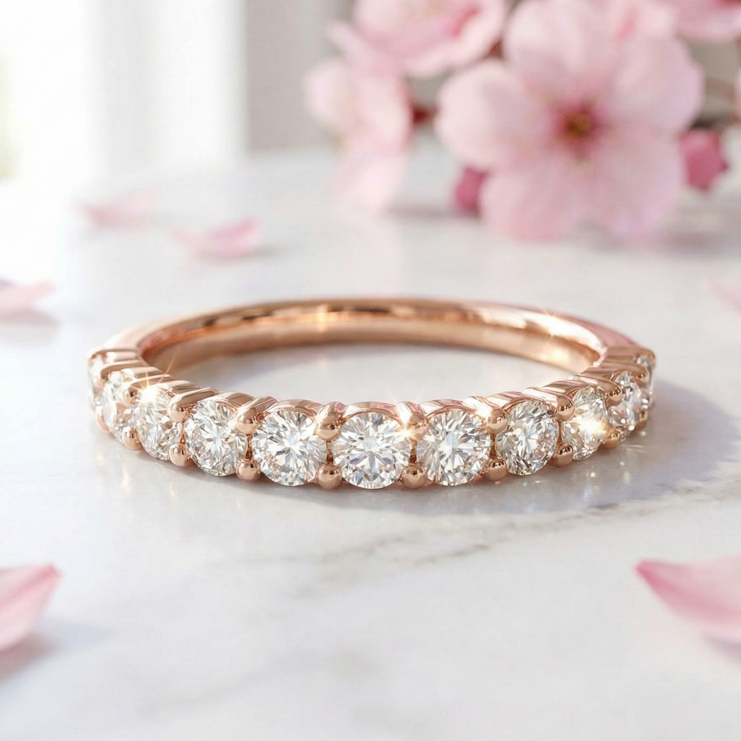 0.375 Ct Lab-Grown Diamond Wedding Band – 14K Eternity Ring